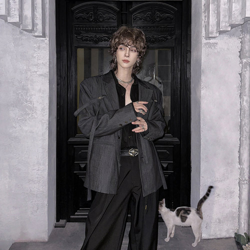 杨一帆潮牌小众设计感西装外套潮