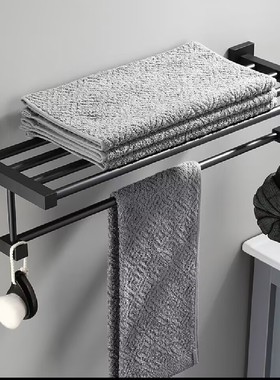 长30cm35cm55cm65cm75cm85cm黑色浴巾架浴室毛巾架80cm90cm1m长