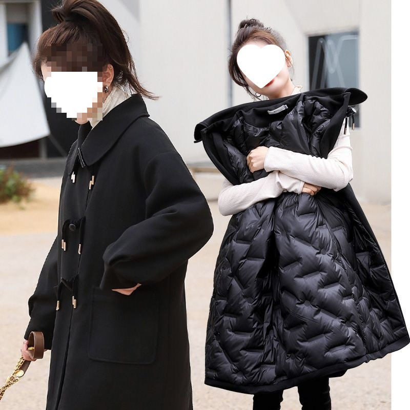 毛呢大衣羽绒服外套女年新款冬季长款牛角扣学院风小个子风衣氨纶,女装/女士精品,大码呢大衣,淘宝优惠券,粉丝福利购,淘宝优惠卷