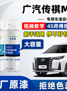 适用广汽传祺M6车漆修复自喷漆珍珠白孔雀蓝Max黑色白色Pro补漆笔