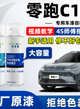 适用零跑C11车漆自喷漆松岚灰星河银天幕灰雾凇米光白黑色补漆笔
