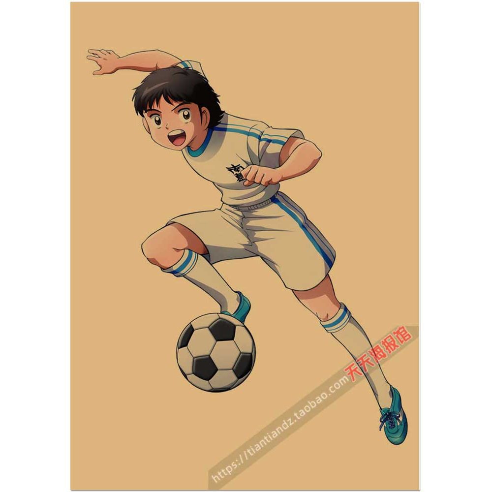 画之佳足球小将海报 日本动漫天空翼宿舍儿童房牛皮纸装饰墙画壁