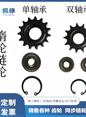 06B惰链轮DRC/DRCW凸台单双轴承卡簧涨紧轮12-25齿