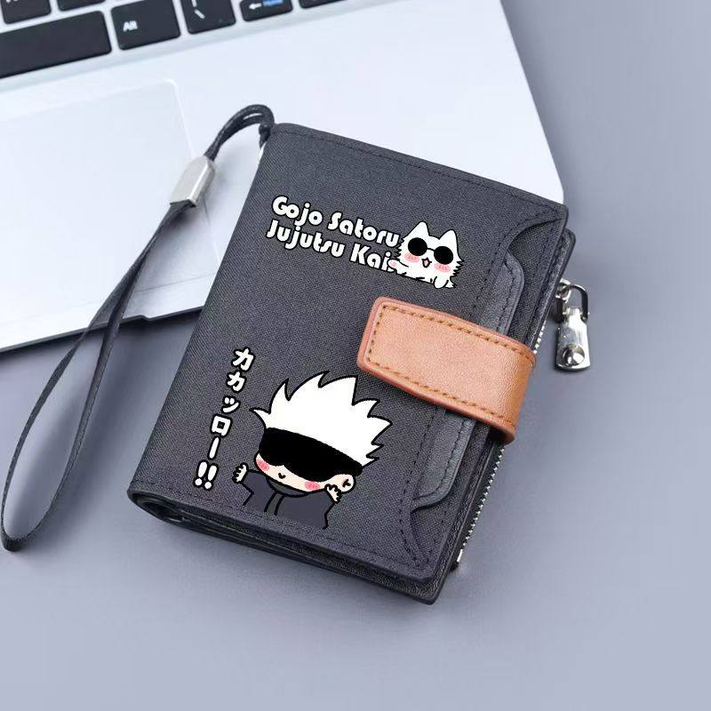咒术回战周边五条悟折叠学生钱包个性潮流手拿零钱包大容量卡包