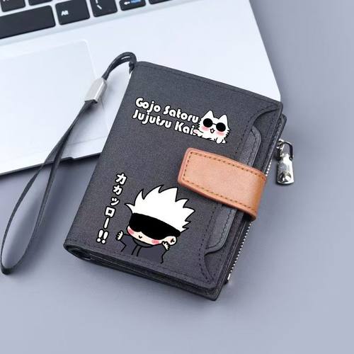 咒术回战周边五条悟折叠学生钱包个性潮流手拿零钱包大容量卡包