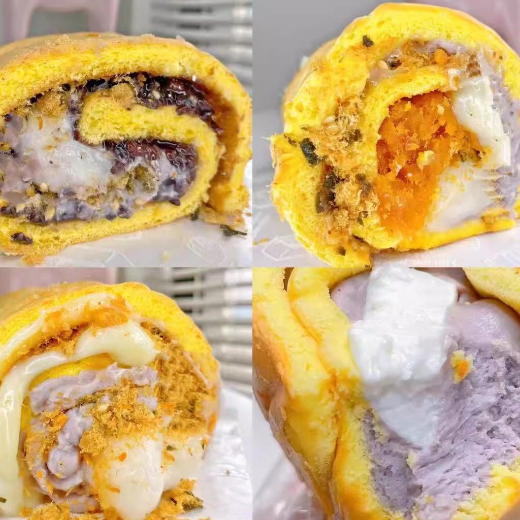 虎皮卷  多种口味可选芋泥奶冻海苔肉松蛋糕 麻薯奶冻
