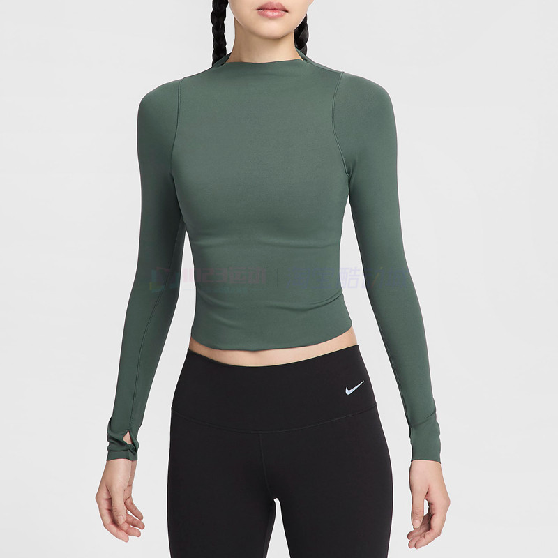 酷动城 耐克Nike Zenvy女速干健身瑜伽裸感紧身运动长袖T恤FN3023