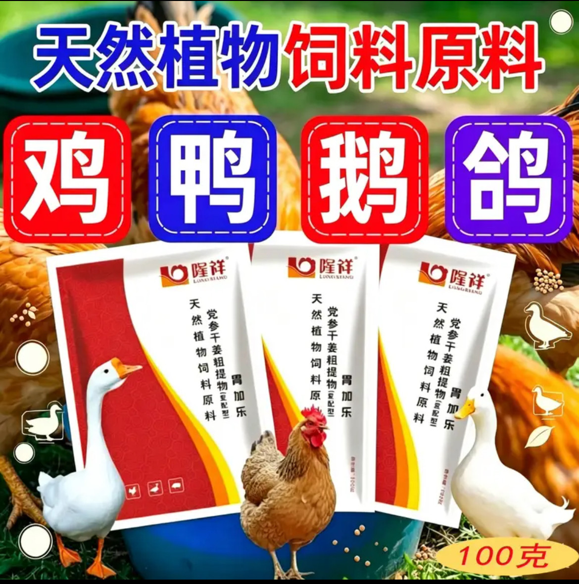 胃加乐散养鸡鸭鹅提升采食四季常备绿色无抗正品天然植物饲料原料