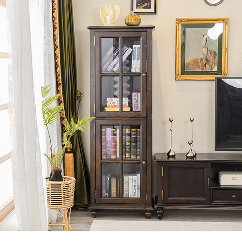 宜宝易森美式实木酒柜电视边柜