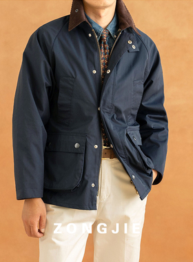 英伦复古油蜡防水猎装夹克风衣阿美咔叽巴恩风男外套休闲复刻BBR