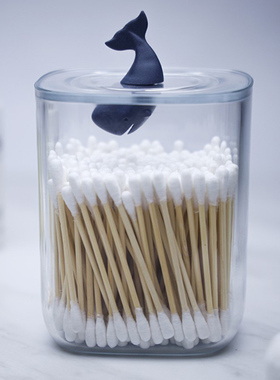 泰国Qualy桌面化妆棉收纳盒棉签盒 个性创意设计可爱牙签盒防尘盖