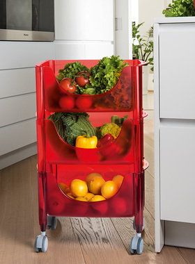 意大利Guzzini塑料收纳架 多层可拆卸可滑动置物架零食果蔬收纳