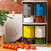 zuutii调味罐 盐糖佐料轻奢易收纳 密封防潮设计厨房圆形玻璃瓶身