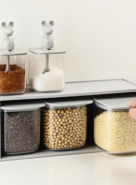泰国qualy桌面收纳盒三件套 储物密封罐厨房简洁归类