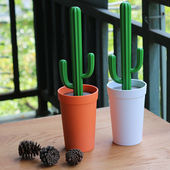 泰国qualy仙人掌马桶刷套装 卡通可爱圆软毛无死角刷子 创意免打孔