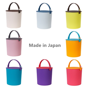 日本Omnioutil儿童玩具收纳桶带盖可坐  塑料整理储物浴室桶凳10L