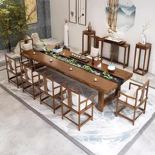 实木茶桌椅组合循环流水泡茶台