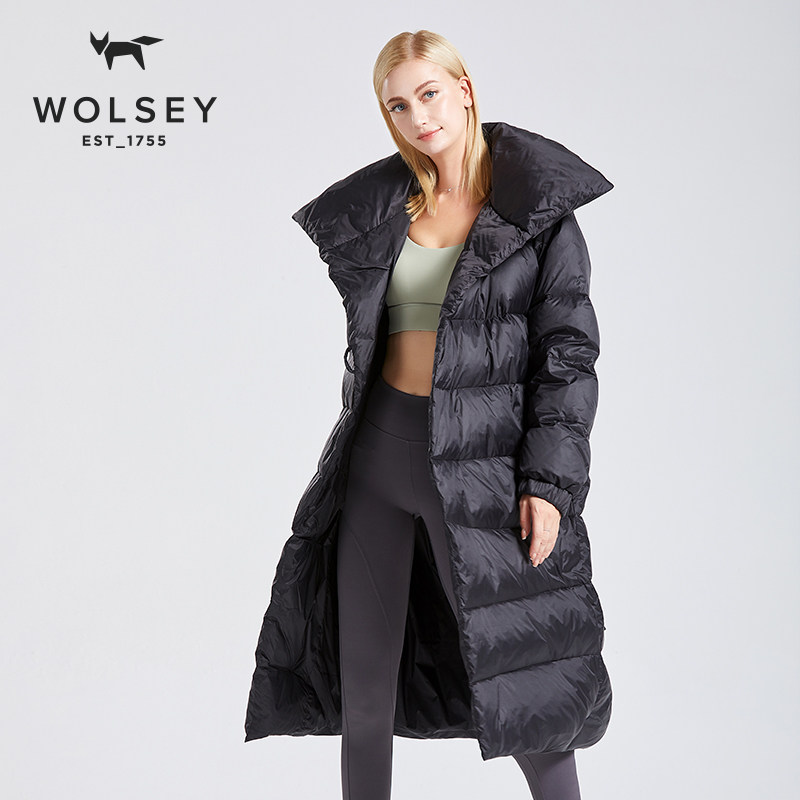 WOLSEY 大廓形羽绒服轻盈保暖欧美长款运动休闲街拍