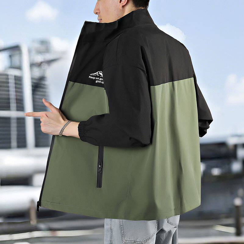 明星同款春秋款男士夹克外套潮流百搭立领休闲风衣冲锋衣薄款宽松