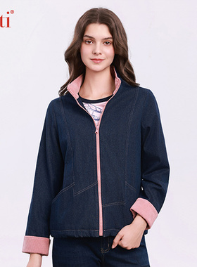 Gitti/吉蒂立领加绒保暖外套女显瘦下摆抽绳时尚棉夹克衫G255403