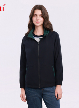 Gitti/吉蒂连帽收腰双面穿风衣女防风保暖外套G255256