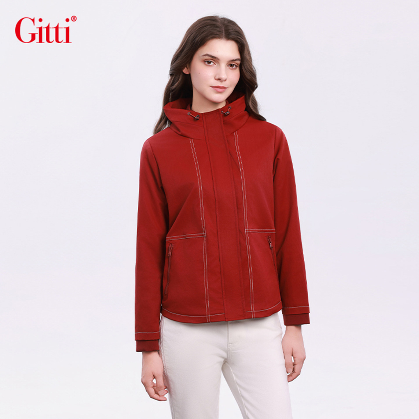 Gitti/吉蒂立领加绒加厚外套女宽松大码防风保暖风衣G255401,女装/女士精品,短外套,淘宝优惠券,粉丝福利购,淘宝优惠卷