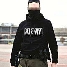 新品 美丽国系列 ARMY残缺感印花 连帽卫衣 军迷战术风