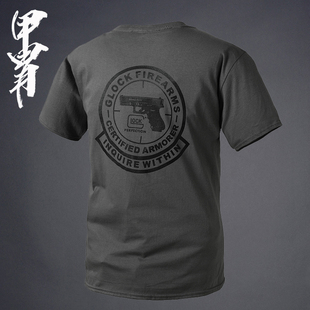 夏季新品 经典款 GLOCK格洛克手枪俱乐部徽章款圆领短袖T恤
