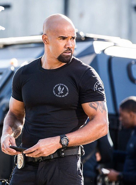 夏季新品 LAPD  SWA.T美剧周边 特战战术小组体能T恤 高弹健身T