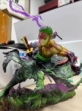 浴血索隆 双头雕豪华版 海贼王手办 高33cm 动漫人物摆件模型礼物