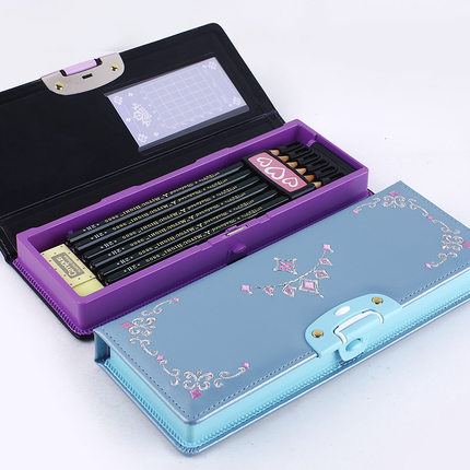 日本SONIC索尼克笔盒SK-1029带锁扣铅笔盒轻量多功能学生文具盒