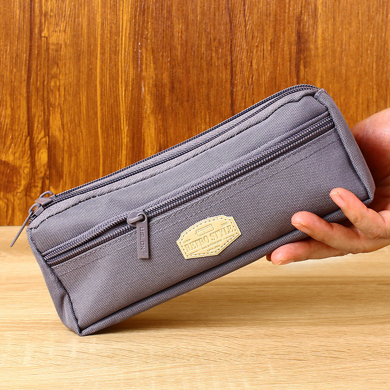 USLON帆布多功能三层学生笔袋