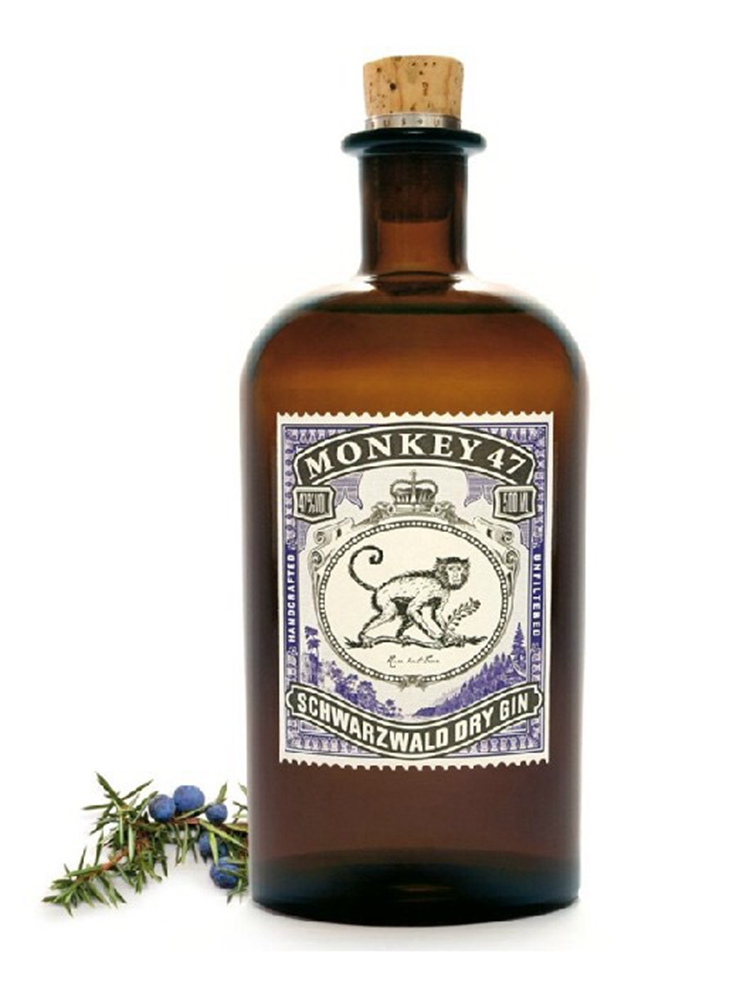 原装进口monkey 47gin猴子 猴王47 黑森林干金酒 500ml德国干金酒
