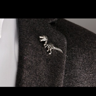 霸王龙领针衬衫 星曌韩版 侏罗纪公园恐龙世界男士 别针 时尚 胸针西装