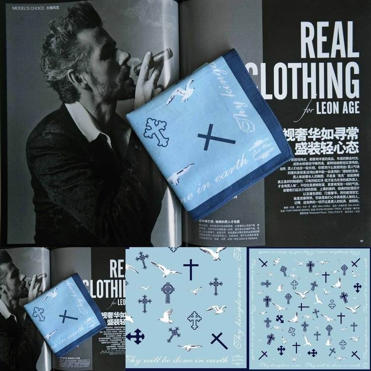 星曌●十架圣灵白鸽子棉质男女情侣手帕手绢擦汗感恩节礼品方巾