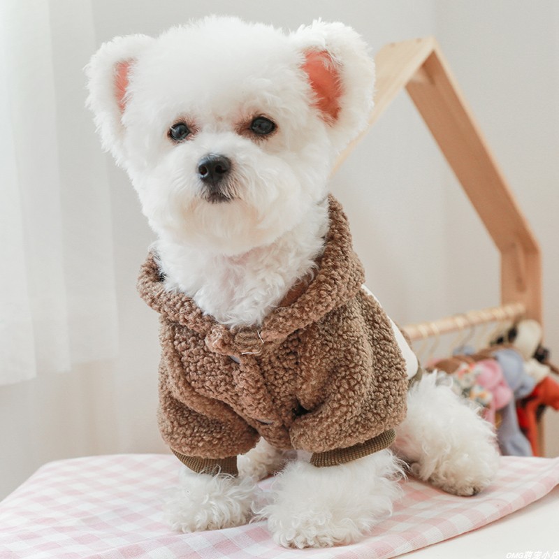 【加厚保暖】宠物狗狗泰迪比熊猫咪卫衣秋冬羊羔绒连帽居家服外套