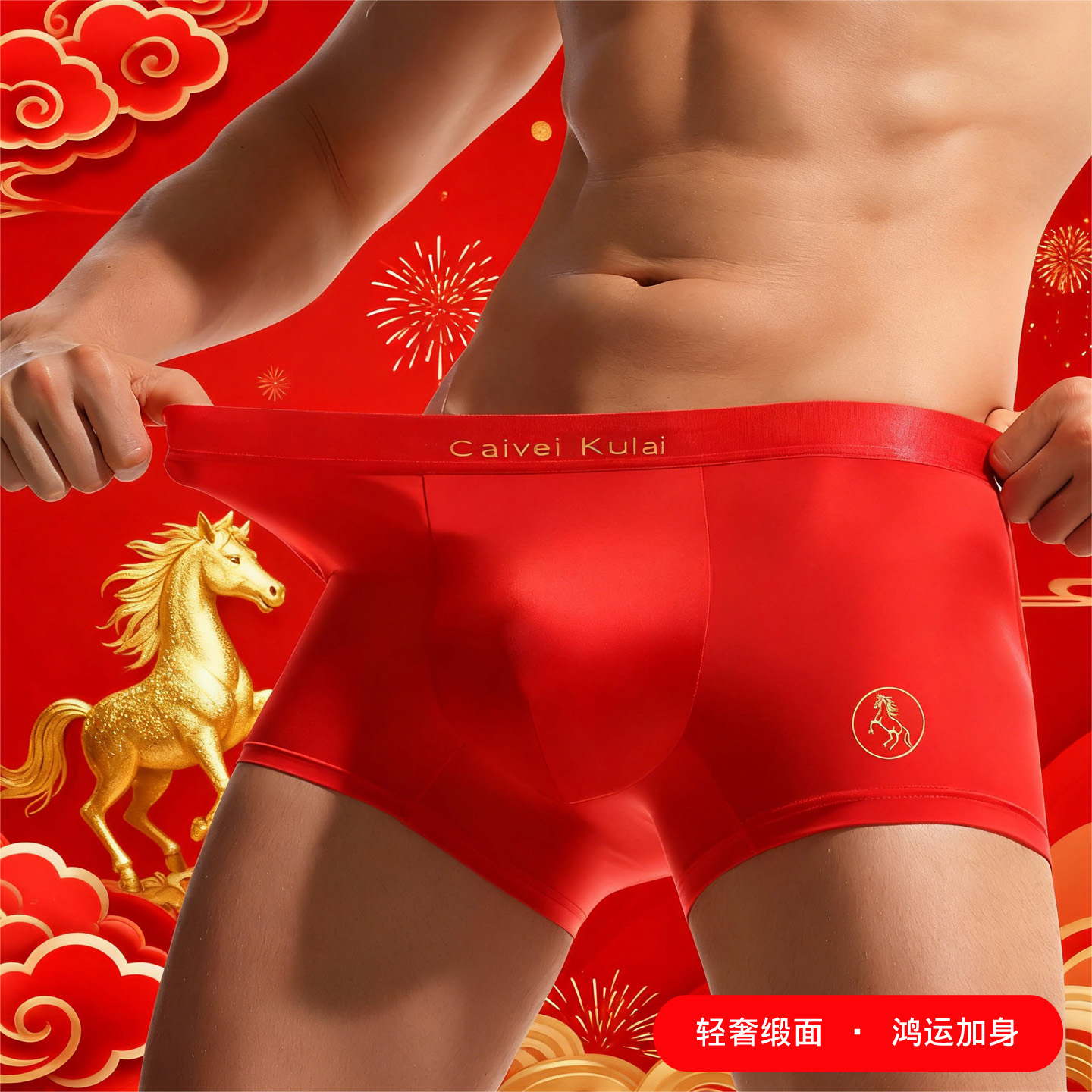 马年本命年红色男士内裤