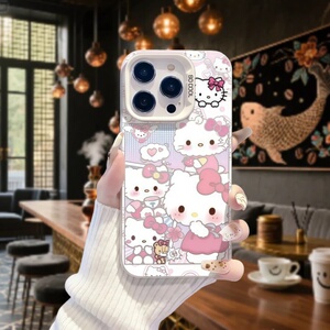 樱花KT猫适用于苹果17air手机壳iPhone16promax可爱15plus硬壳14pm少女新款13mini防摔12卡通11/xs/xr/7/8套