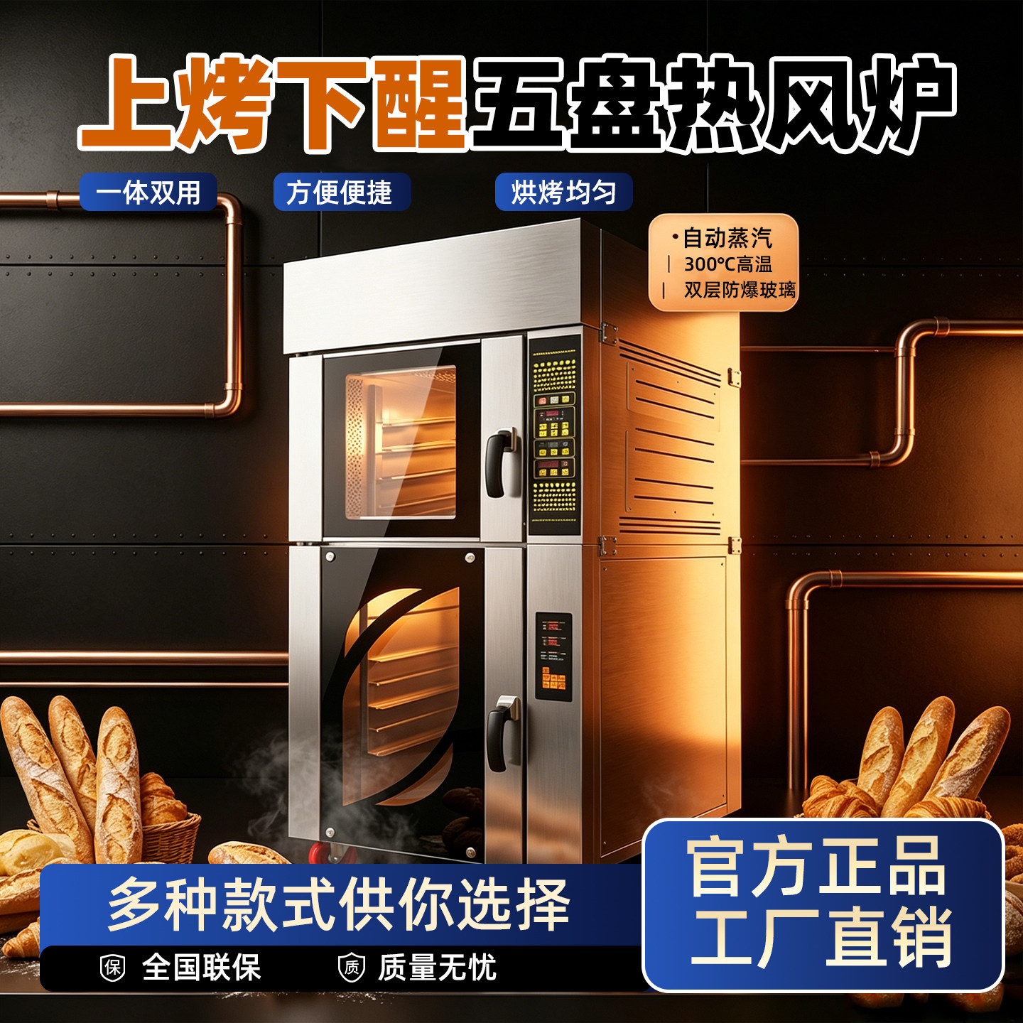 亿诚商用燃气热风循环电烤箱