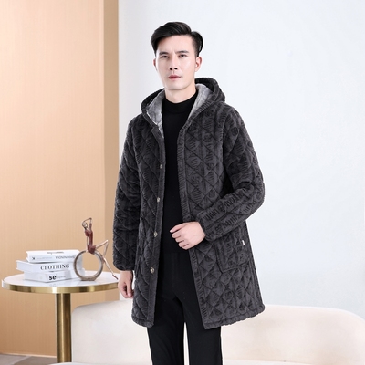 加绒加厚中年棉服爸爸冬装外套