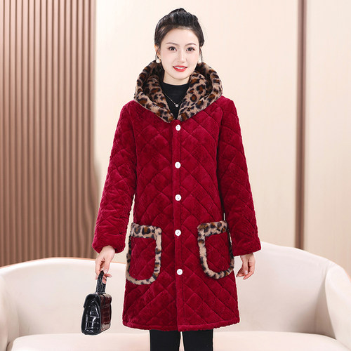 加绒加厚耐脏棉服保暖罩衣女