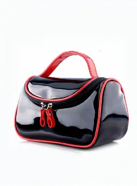 漆皮手提包简约小手包便携化妆品包小样品收纳包多功能迷你洗漱包