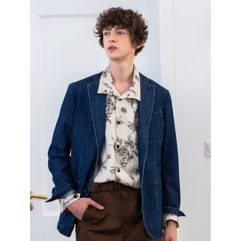 DITTY休闲商务水洗牛仔西装夹克