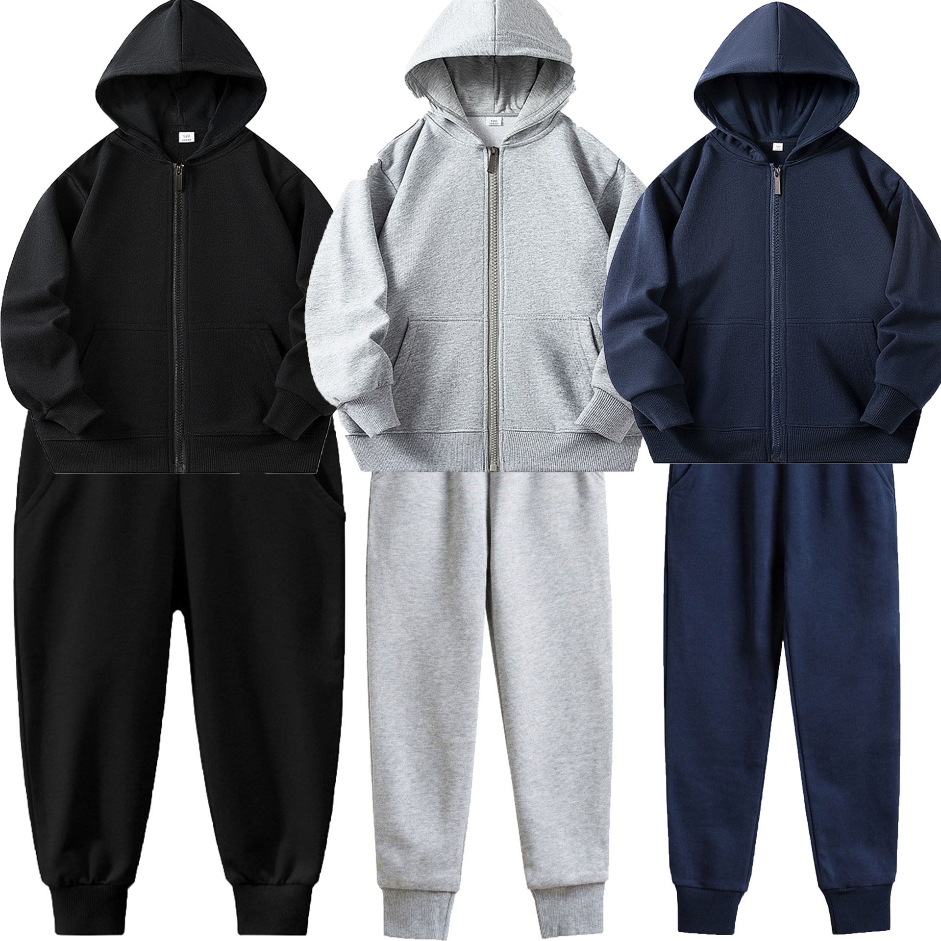 儿童校服纯黑色灰色运动校服套装男女童幼儿园服老师运动服春秋季