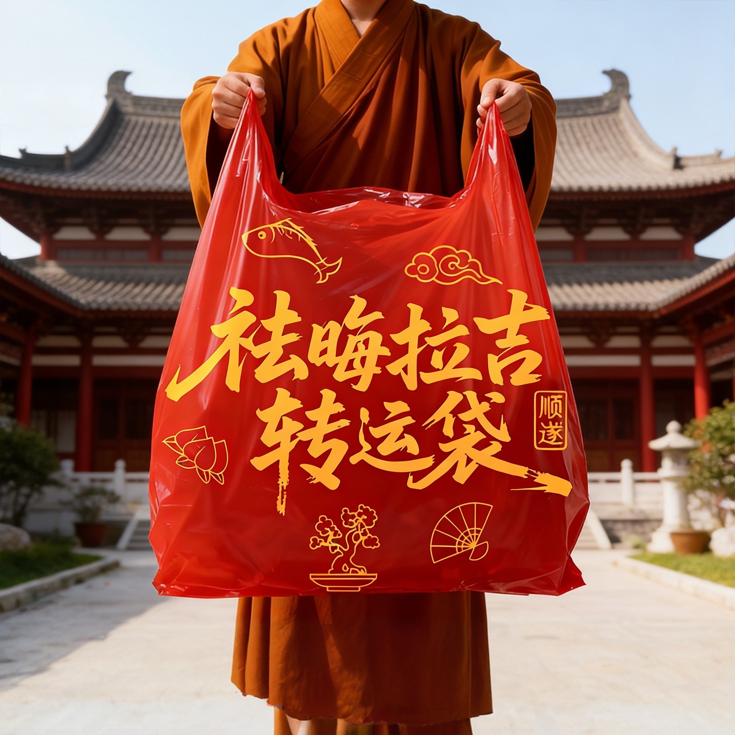 【特厚】背心式红色垃圾袋家用加厚手提式丢旧衣服处理袋大塑料袋