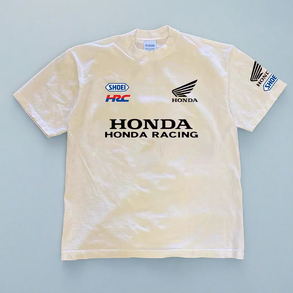 白色潮牌休闲字母纯棉T恤短袖男款夏季美式高街重磅圆领上衣半袖