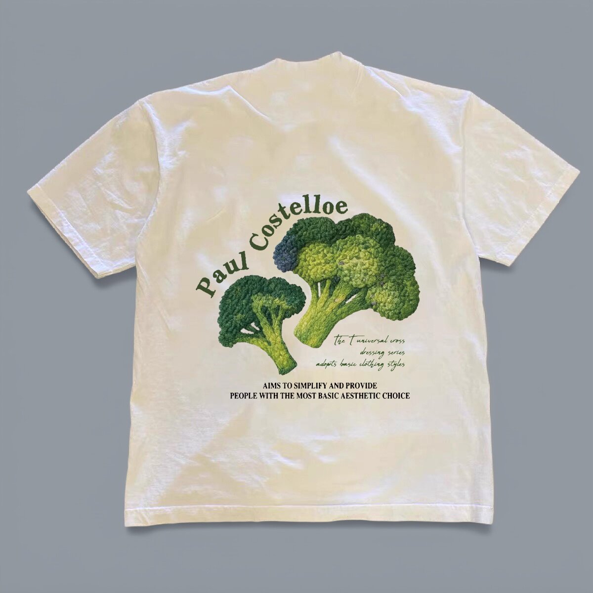 重磅蔬菜印花短袖T恤男夏季新款美式纯棉休闲宽松百搭圆领上衣