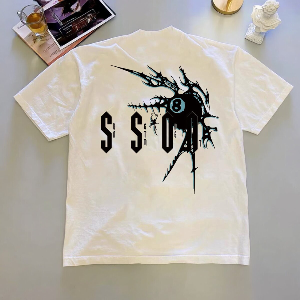 美式高端潮流重磅短袖T恤男女潮牌街头圆领宽松个性休闲夏季纯棉