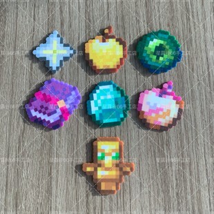 我 世界周边纯手工拼豆Minecraft钥匙扣创意礼物DIY成品游戏周边