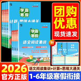 2026春学霸 同步训练习册寒假一本通 寒假衔接作业小学一二三四五六年级下册上册语文阅读集训数学计算思维大通关人教北师江苏教版